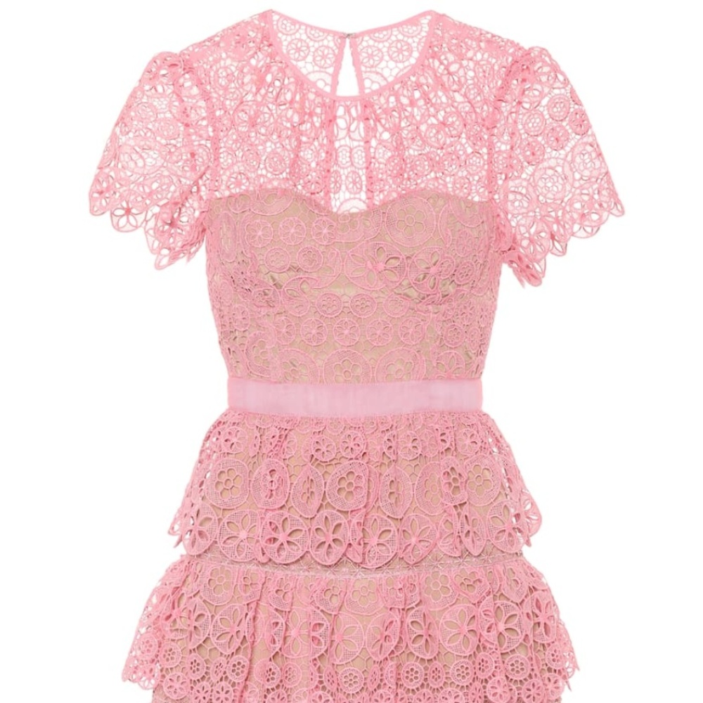 SELF-PORTRAIT Floral lace minidress